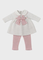 Completo Cotone Fiocco Bianco Rosa 478 corredino e abbigliamento neonato | NANU' BABY