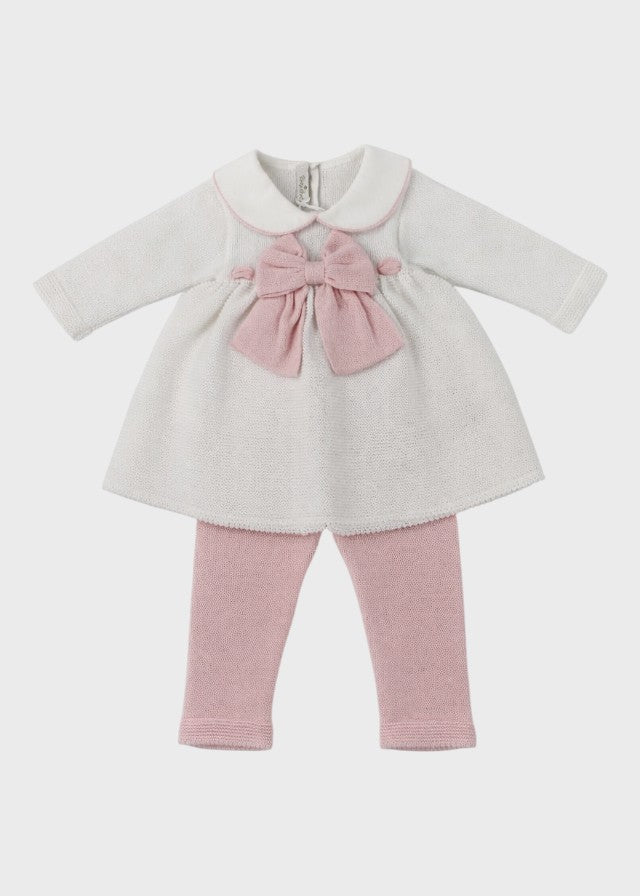 Completo Cotone Fiocco Bianco Rosa 478 corredino e abbigliamento neonato | NANU' BABY