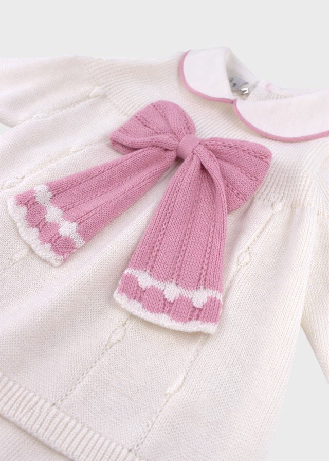 Completo Cotone Fiocco Melograno Vaniglia EK1619 corredino e abbigliamento neonato | NANU' BABY