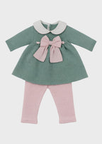 Completo Cotone Fiocco Verde Rosa 478 corredino e abbigliamento neonato | NANU' BABY