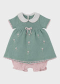 Completo Cotone Margherite Verde 363/V corredino e abbigliamento neonato | NANU' BABY