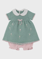 Completo Cotone Margherite Verde 363/V corredino e abbigliamento neonato | NANU' BABY