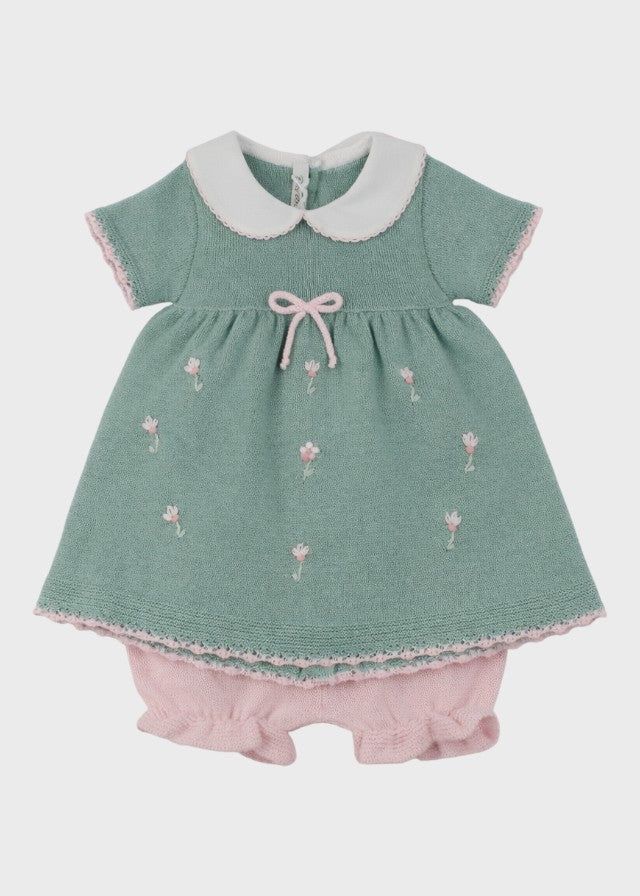 Completo Cotone Margherite Verde 363/V corredino e abbigliamento neonato | NANU' BABY