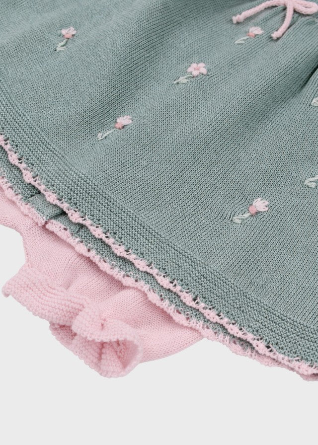 Completo Cotone Margherite Verde 363/V corredino e abbigliamento neonato | NANU' BABY