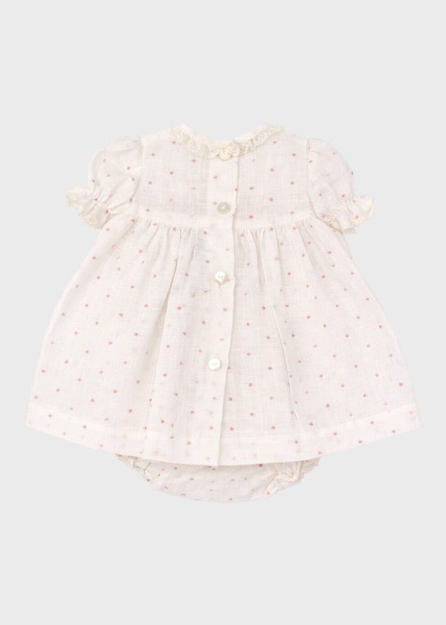 Completo Cotone Pois Rosa TAORMINA1413 corredino e abbigliamento neonato | NANU' BABY