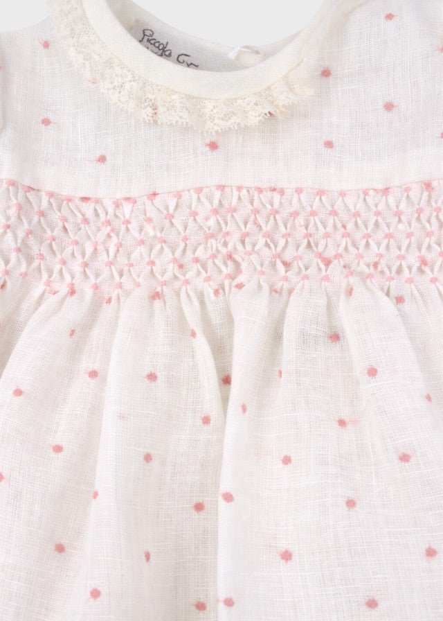 Completo Cotone Pois Rosa TAORMINA1413 corredino e abbigliamento neonato | NANU' BABY