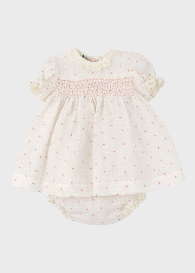 Completo Cotone Pois Rosa TAORMINA1413 corredino e abbigliamento neonato | NANU' BABY