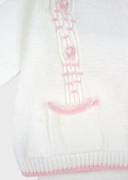 Completo Cotone Punto Smock Rosa MARCO/CN corredino e abbigliamento neonato | NANU' BABY
