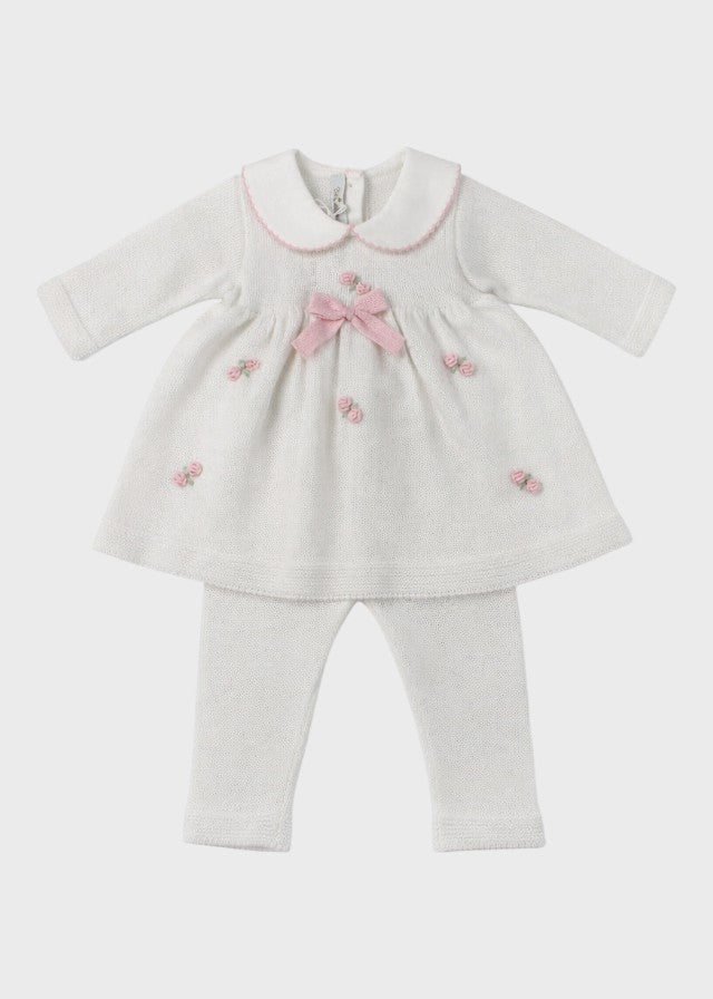 Completo Cotone Roselline Bianco 462 corredino e abbigliamento neonato | NANU' BABY
