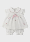 Completo Cotone Roselline Bianco 463 corredino e abbigliamento neonato | NANU' BABY