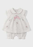 Completo Cotone Roselline Bianco 463 corredino e abbigliamento neonato | NANU' BABY