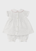Completo Cotone Roselline Bianco 463 corredino e abbigliamento neonato | NANU' BABY