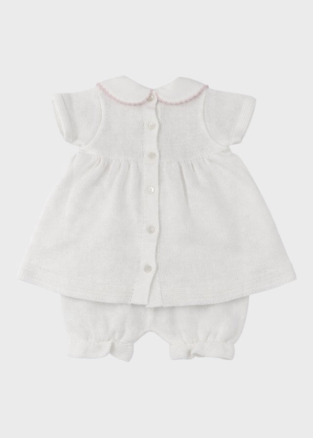Completo Cotone Roselline Bianco 463 corredino e abbigliamento neonato | NANU' BABY