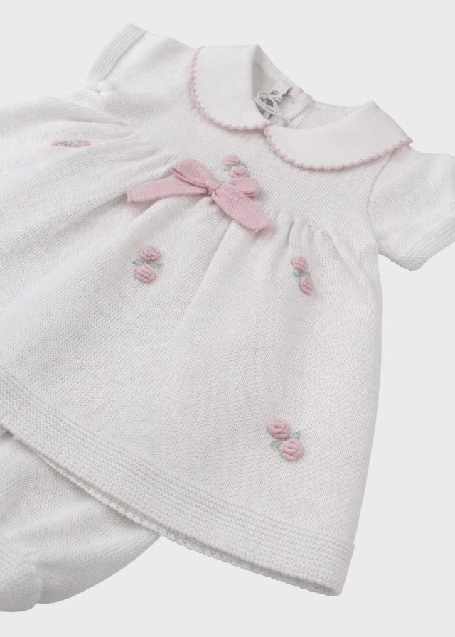Completo Cotone Roselline Bianco 463 corredino e abbigliamento neonato | NANU' BABY
