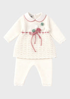 Completo Cotone Roselline Melograno EK1719 corredino e abbigliamento neonato | NANU' BABY