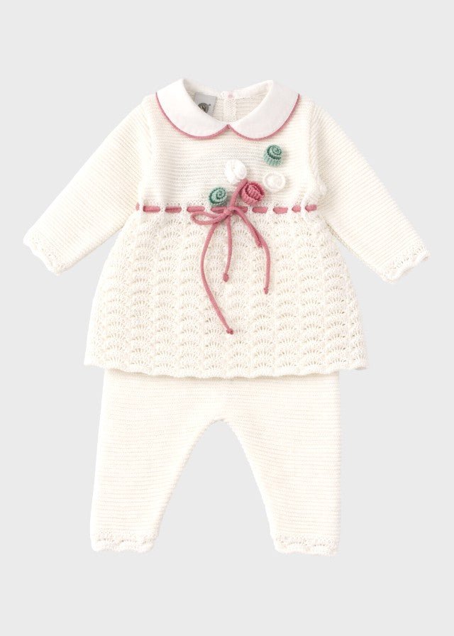 Completo Cotone Roselline Melograno EK1719 corredino e abbigliamento neonato | NANU' BABY