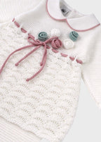 Completo Cotone Roselline Melograno EK1719 corredino e abbigliamento neonato | NANU' BABY