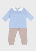 Completo Cotone Smock Cielo NIDO/584 - C corredino e abbigliamento neonato | NANU' BABY