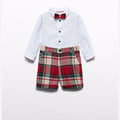Completo di bermuda scozzese Bimbo Rosso 5706/2 corredino e abbigliamento neonato | NANU' BABY