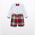 Completo di bermuda scozzese Bimbo Rosso 5706/2 corredino e abbigliamento neonato | NANU' BABY