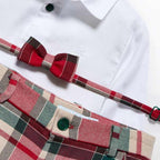 Completo di bermuda scozzese Bimbo Rosso 5706/2 corredino e abbigliamento neonato | NANU' BABY