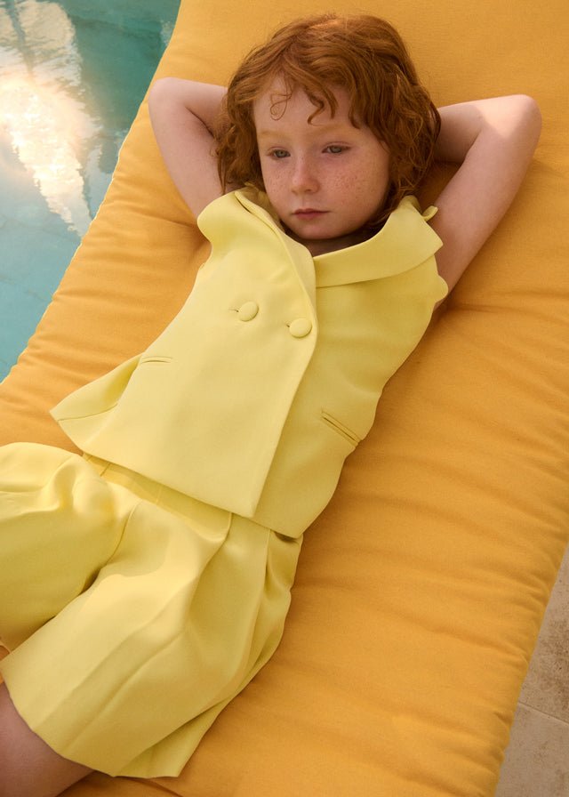 Completo Gilet Bermuda Giallo 5287/39 corredino e abbigliamento neonato | NANU' BABY