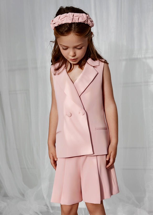 Completo Gilet Bermuda Rosa 5287/40 corredino e abbigliamento neonato | NANU' BABY