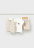 Completo Gilet Maglia Avorio 1279/2 corredino e abbigliamento neonato | NANU' BABY