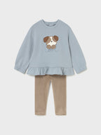 Completo leggings pullover Bimba Grigio 2738/27 corredino e abbigliamento neonato | NANU' BABY