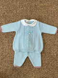 Completo nascita Campanelle e fiocco in velluto Neonata VERDE IG1519 corredino e abbigliamento neonato | NANU' BABY
