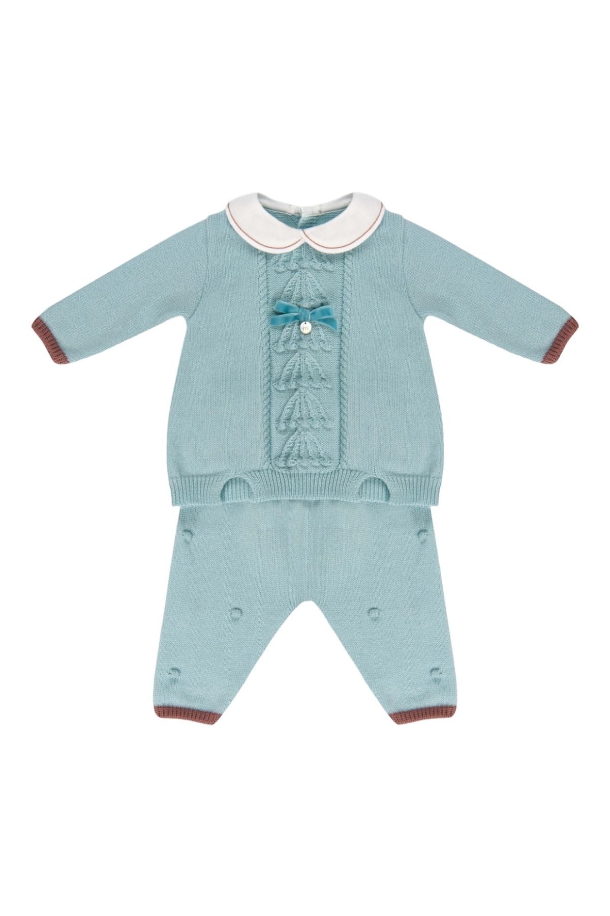 Completo nascita Campanelle e fiocco in velluto Neonata VERDE IG1519 corredino e abbigliamento neonato | NANU' BABY
