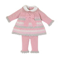 Completo Nascita Neonata Lana Vergine 100% Rosa Cipria Multicolor IN2319/R corredino e abbigliamento neonato | NANU' BABY