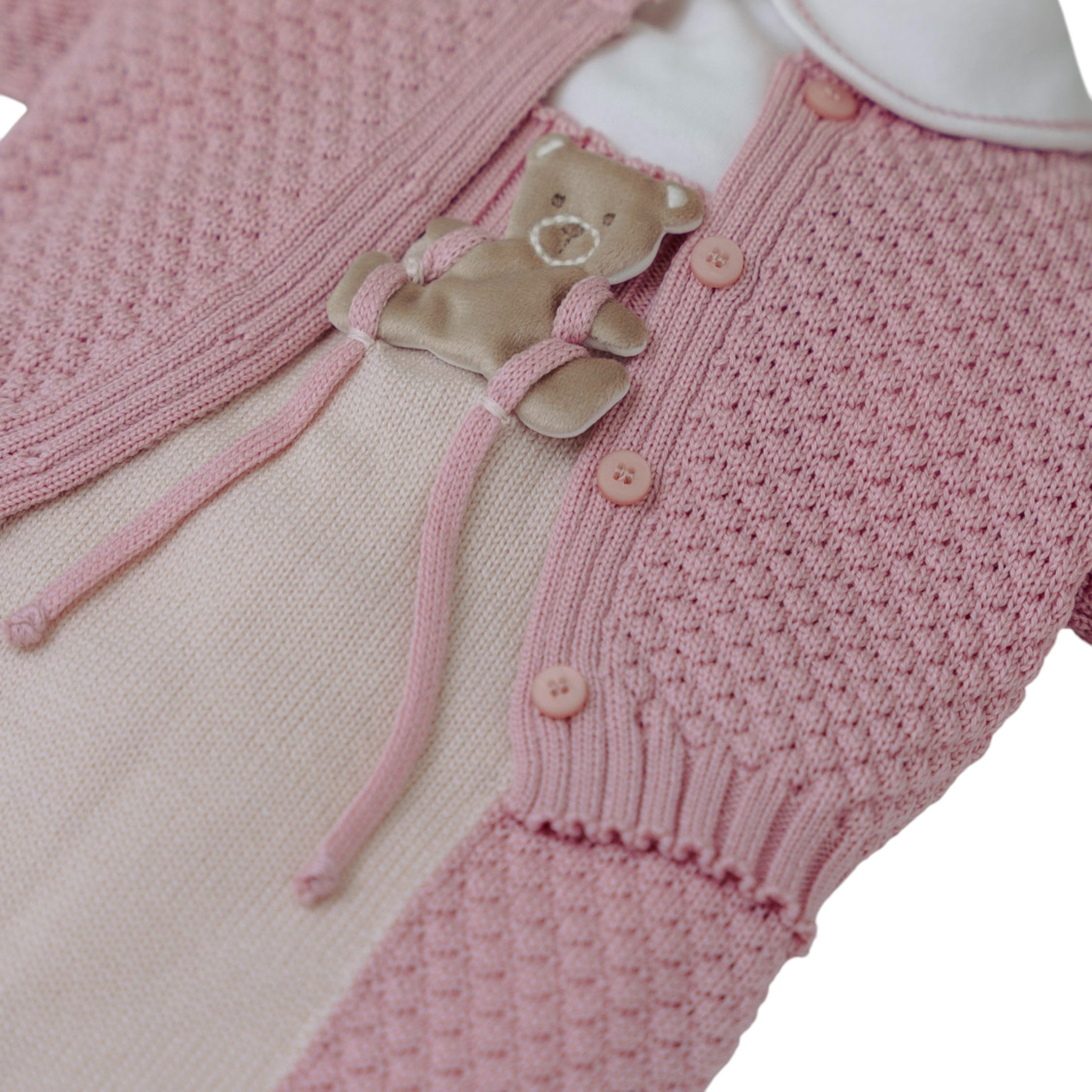 Completo Nascita Neonata Lana Vergine 100% Rosa Mongolfiera IN5731/R corredino e abbigliamento neonato | NANU' BABY