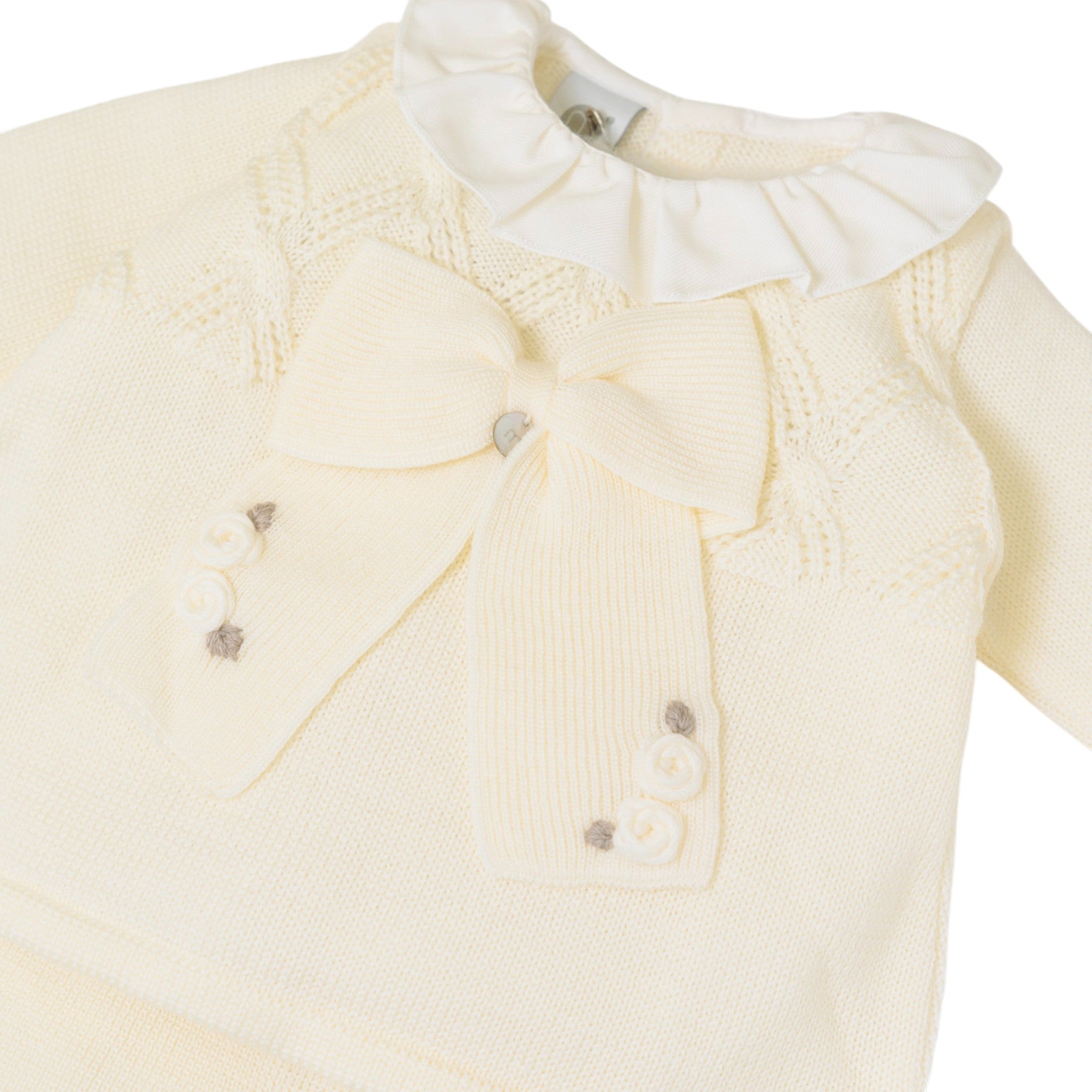 Completo Nascita Neonata Lana Vergine 100% Vaniglia Tortora IN2419/V corredino e abbigliamento neonato | NANU' BABY