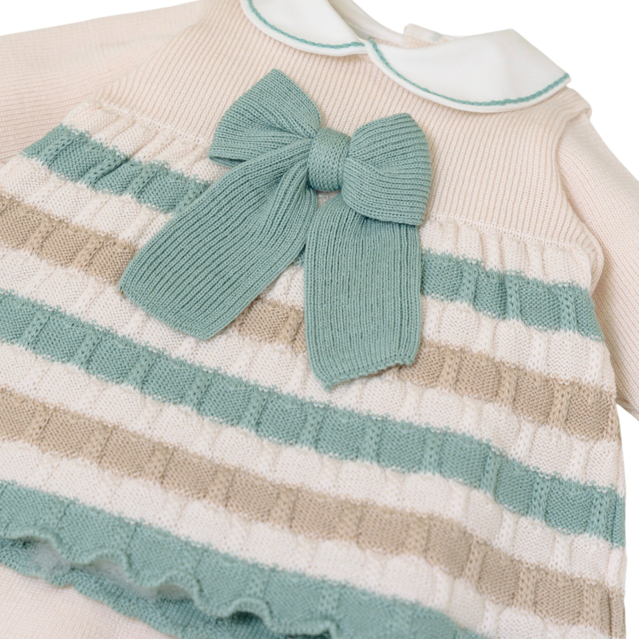 Completo Nascita Neonata Lana Vergine 100% Verde Vaniglia IN2319/V corredino e abbigliamento neonato | NANU' BABY