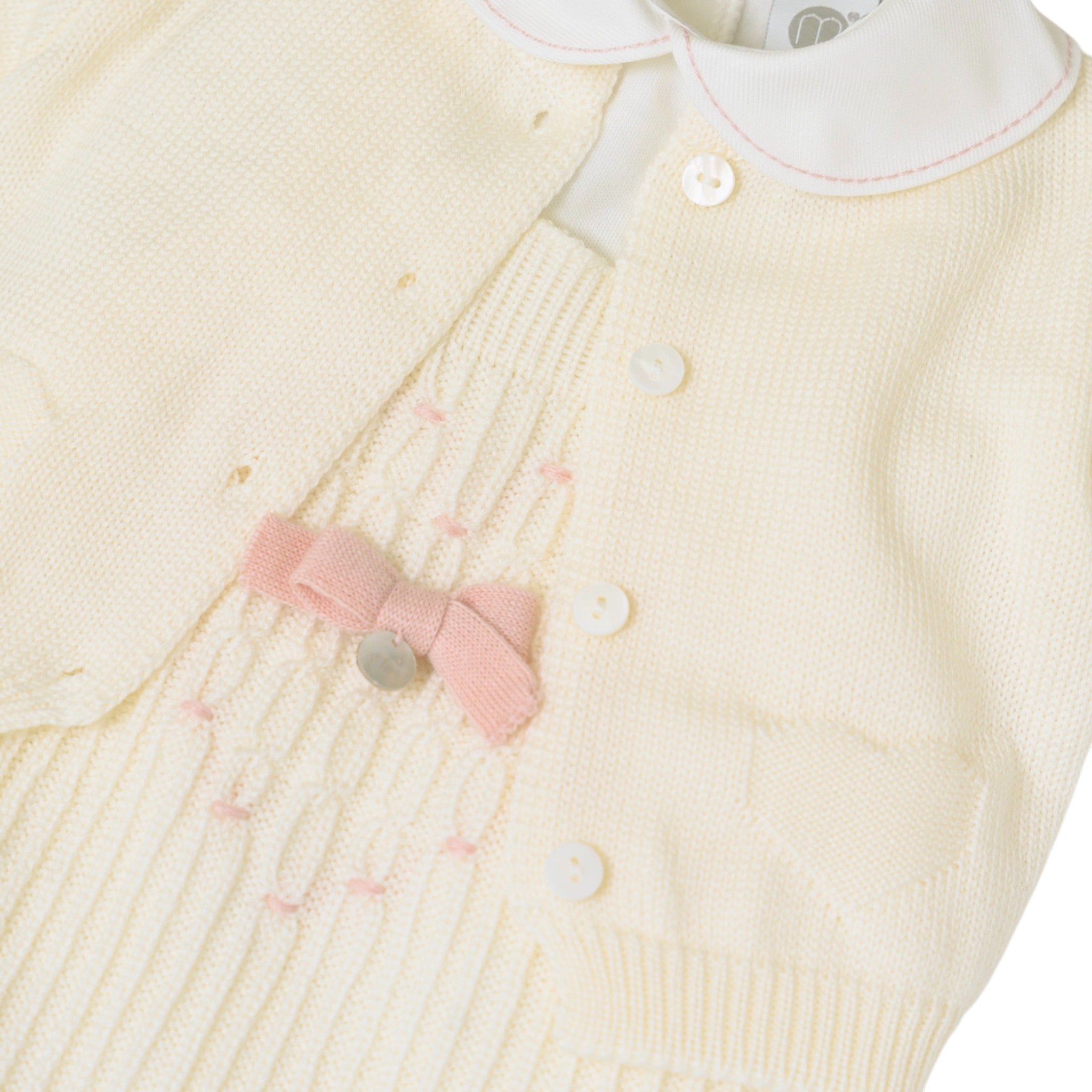 Completo Nascita Neonata Lana Vergine Vaniglia Rosa - MARLÙ IN1131 corredino e abbigliamento neonato | NANU' BABY