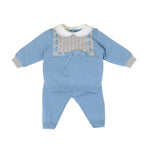 Completo Nascita Neonato Lana Vergine 100% Cielo Polvere Grigio Melange IN6850/C corredino e abbigliamento neonato | NANU' BABY
