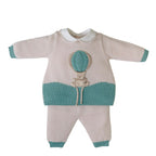 Completo Nascita Neonato Lana Vergine 100% Natural Mongolfiera IN5719/V corredino e abbigliamento neonato | NANU' BABY