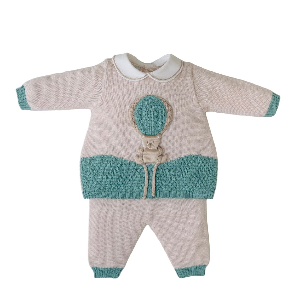 Completo Nascita Neonato Lana Vergine 100% Natural Mongolfiera IN5719/V corredino e abbigliamento neonato | NANU' BABY