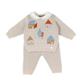 Completo Nascita Neonato Lana Vergine 100% Tortora Cielo Polvere IN5150/C corredino e abbigliamento neonato | NANU' BABY