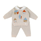 Completo Nascita Neonato Lana Vergine 100% Tortora Cielo Polvere IN5150/C corredino e abbigliamento neonato | NANU' BABY