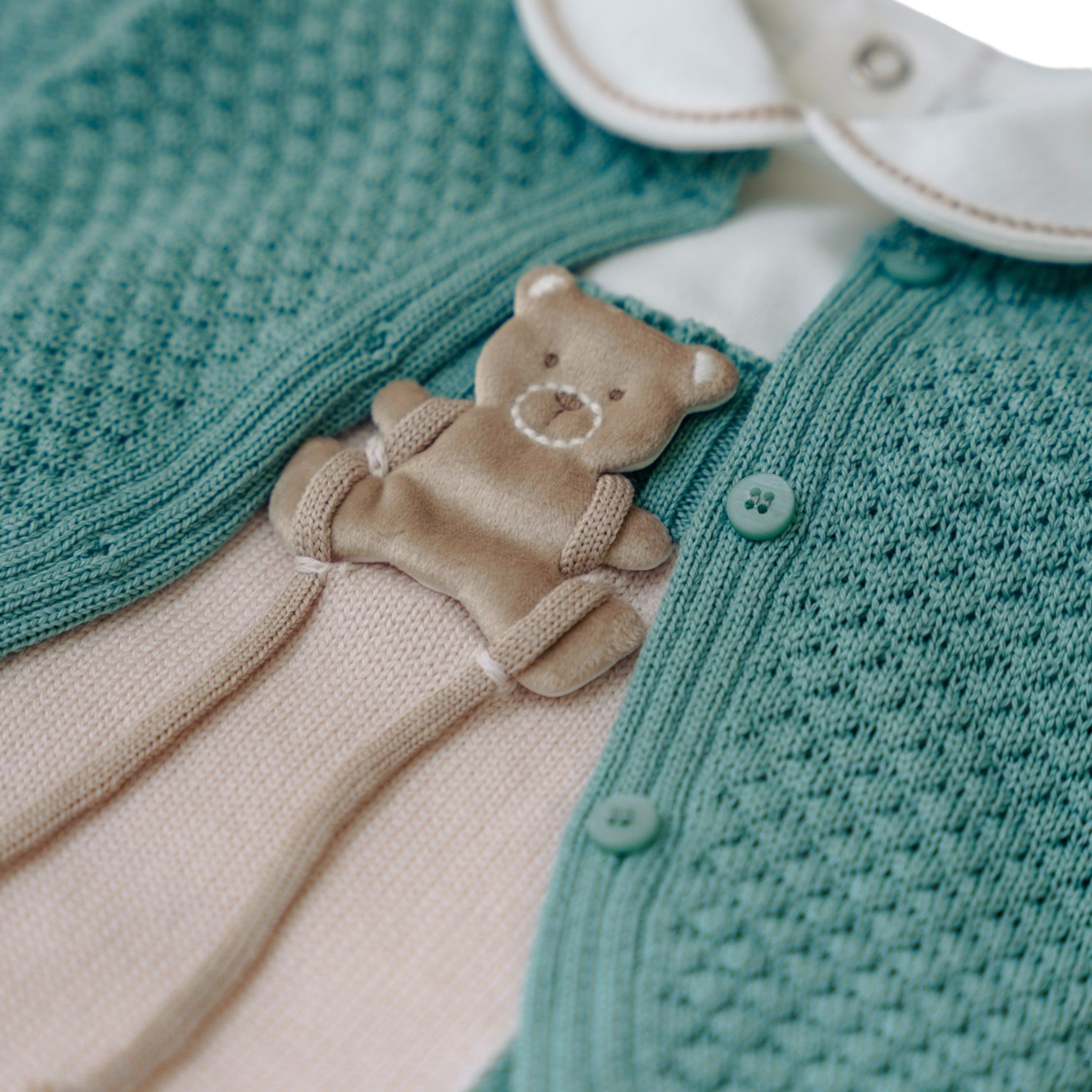 Completo Nascita Neonato Lana Vergine 100% Verde Mongolfiera IN5731/V corredino e abbigliamento neonato | NANU' BABY