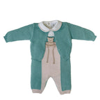 Completo Nascita Neonato Lana Vergine 100% Verde Mongolfiera IN5731/V corredino e abbigliamento neonato | NANU' BABY
