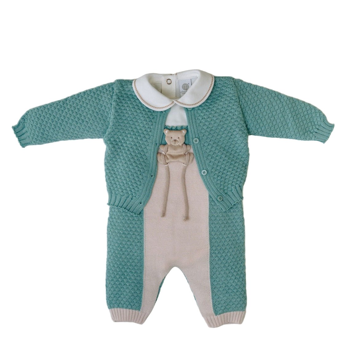 Completo Nascita Neonato Lana Vergine 100% Verde Mongolfiera IN5731/V corredino e abbigliamento neonato | NANU' BABY