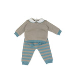 Completo Nascita Verde Righe Pura Lana BABY LORD 523 corredino e abbigliamento neonato | NANU' BABY