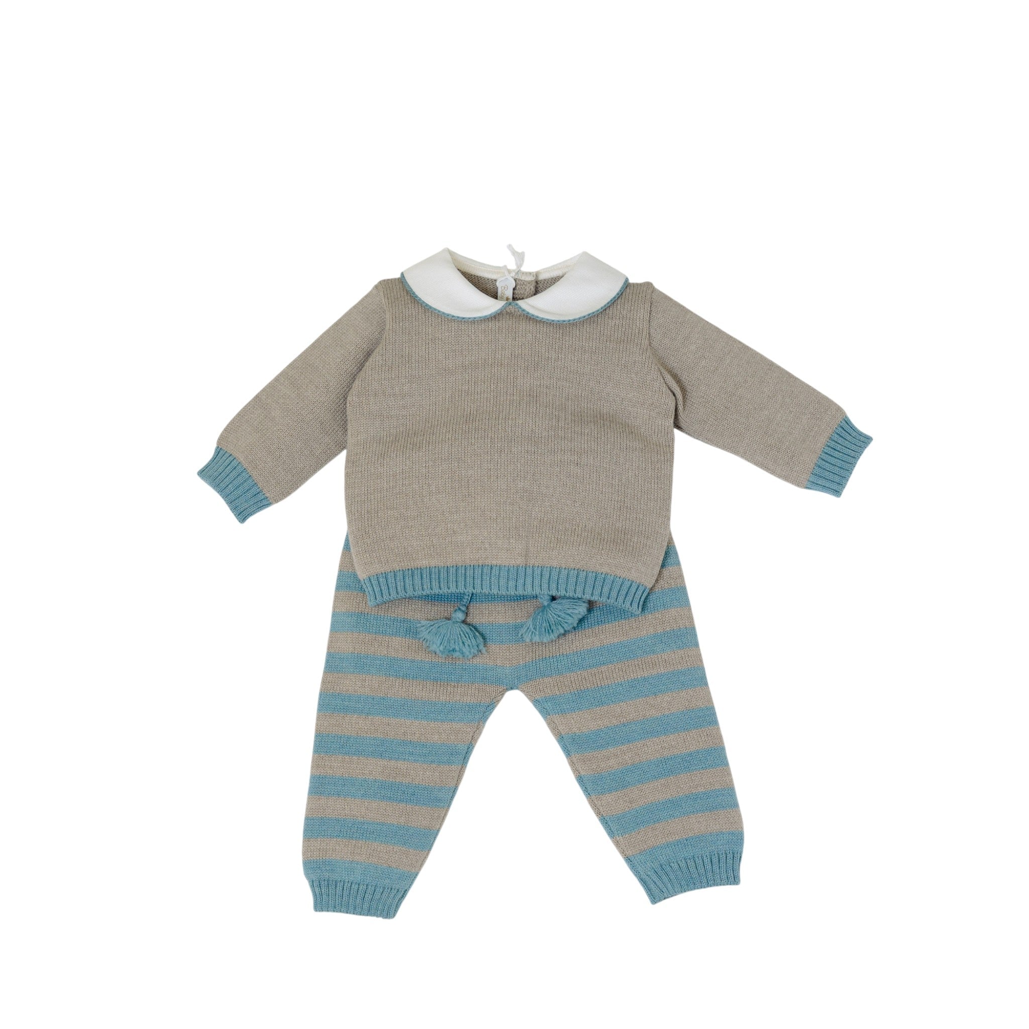 Completo Nascita Verde Righe Pura Lana BABY LORD 523 corredino e abbigliamento neonato | NANU' BABY