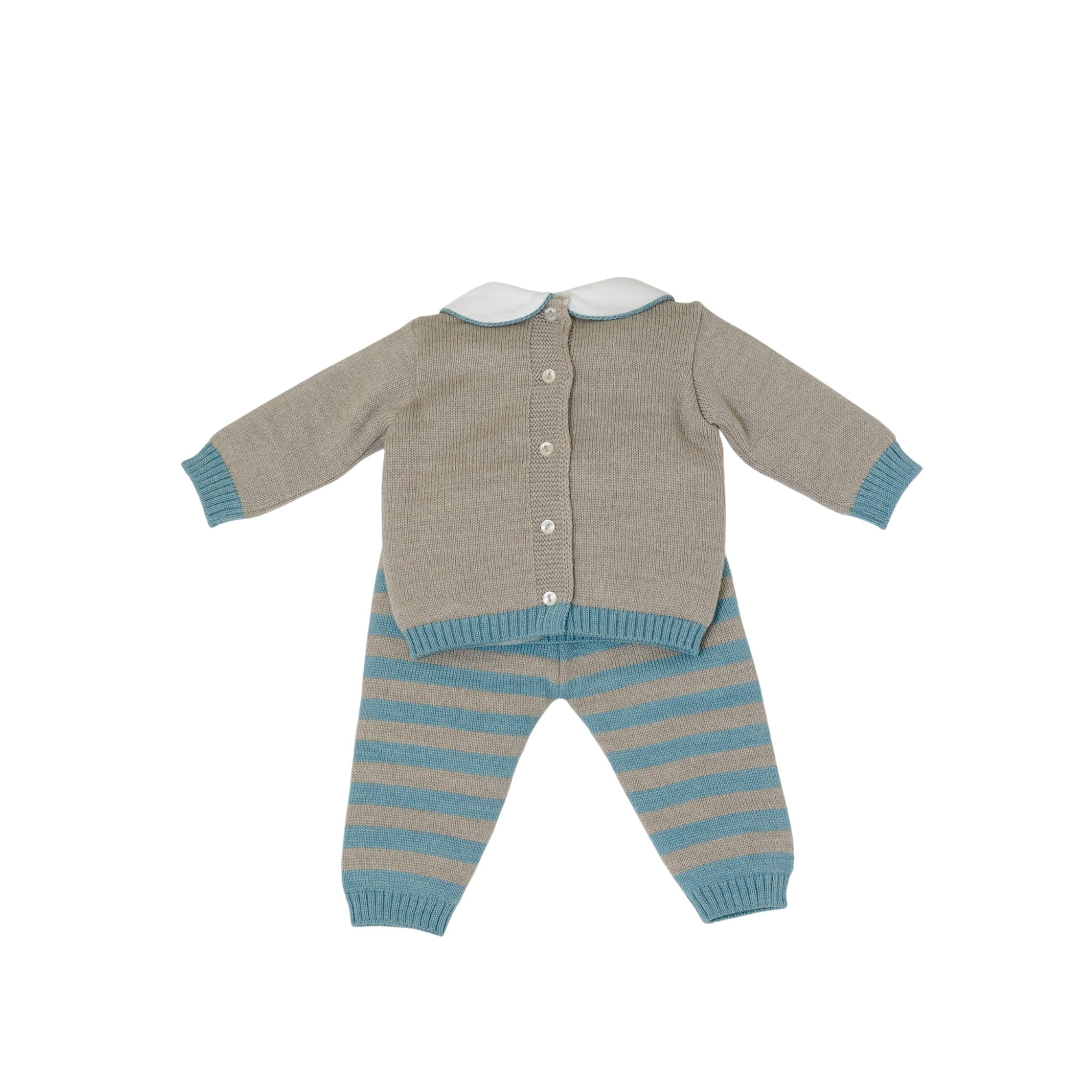 Completo Nascita Verde Righe Pura Lana BABY LORD 523 corredino e abbigliamento neonato | NANU' BABY