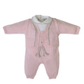 Completo Orsetta Neonata Lana Vergine 100% Rosa IN5331/R corredino e abbigliamento neonato | NANU' BABY