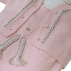 Completo Orsetta Neonata Lana Vergine 100% Rosa IN5331/R corredino e abbigliamento neonato | NANU' BABY