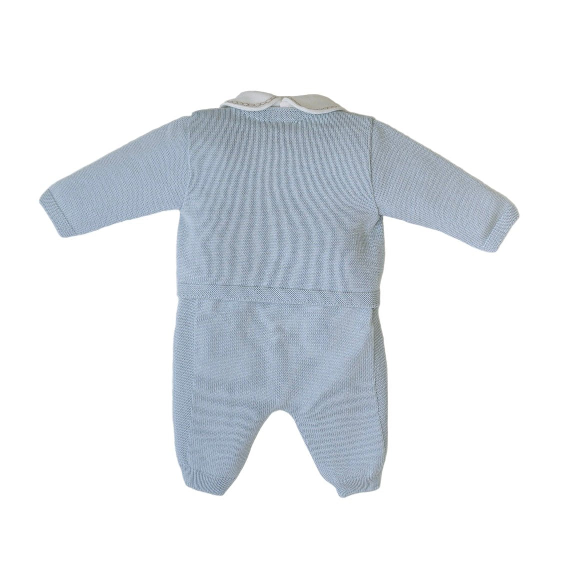 Completo Orsetto Neonato Lana Vergine 100% Cielo IN5331/C corredino e abbigliamento neonato | NANU' BABY